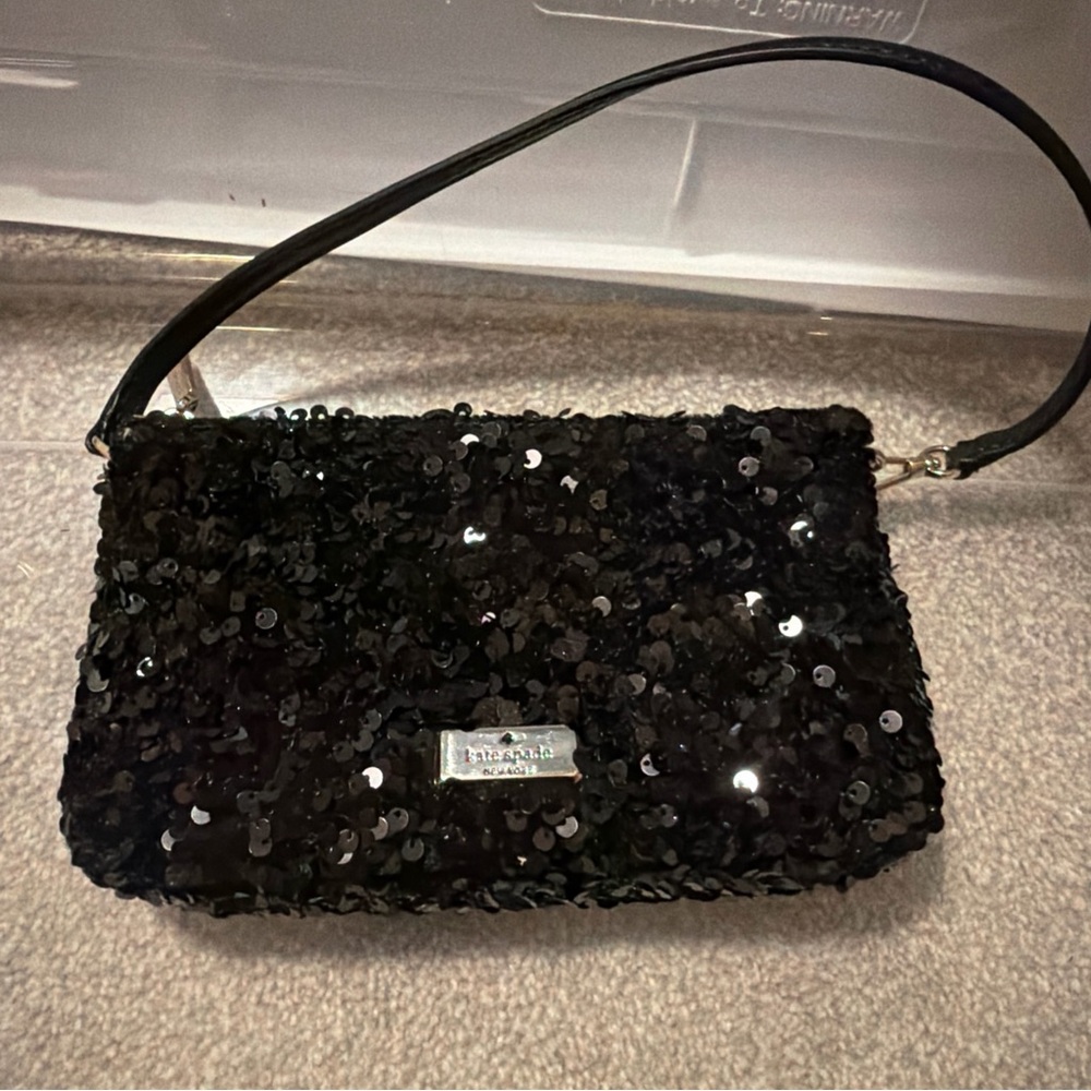 Kate Spade Black Sequin Clutch